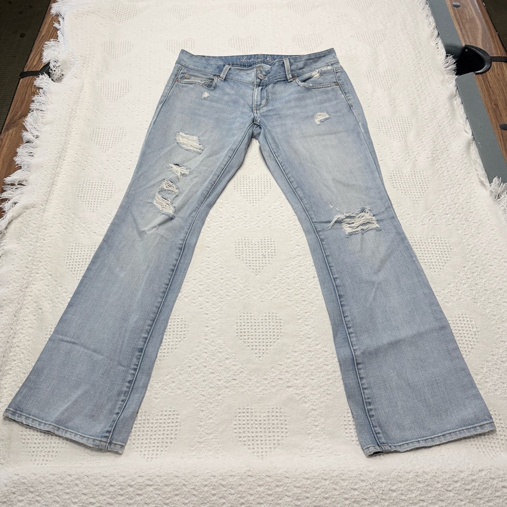 Vintage American Eagle Slim Boot Distressed Jeans (10)